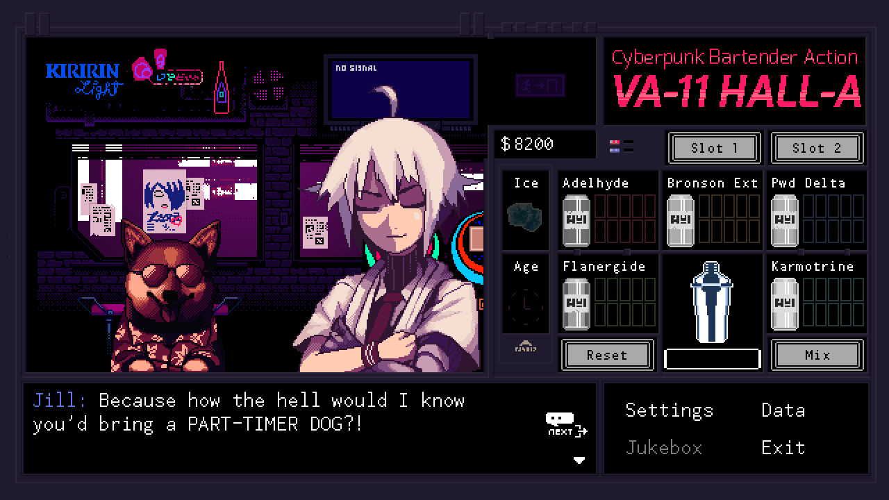 瓦尔哈拉：赛博朋克酒保行动 VA-11 Hall-A: Cyberpunk Bartender Action - 游戏画面